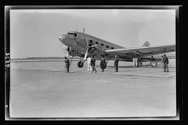 Lot plane arriving [at Lydda air port]