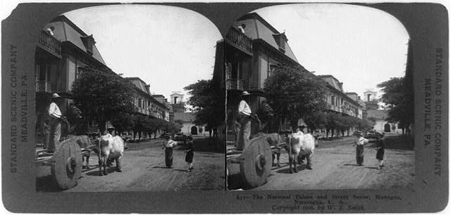 The National Palace and street scene, Managua, Nicaragua,...