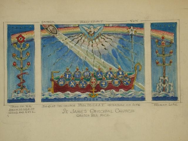 [Design drawing for mural for St. James Episcopal Church...
