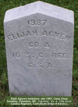 Elijah Agnew POW Camp Chase Ohio