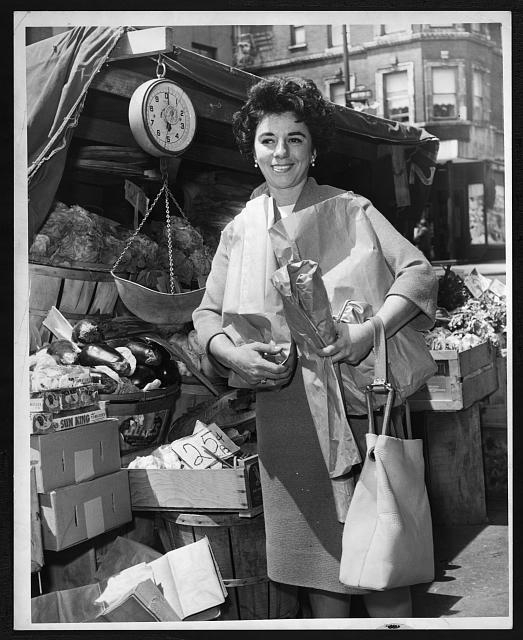 Miss Ellen Lewin shoping in Bleecker St. market / World...