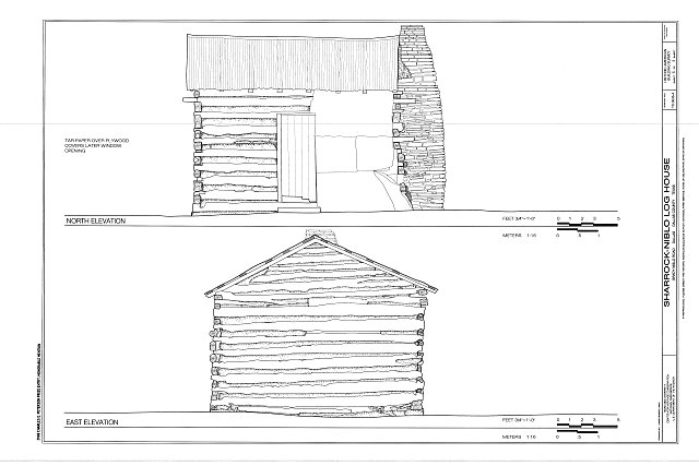 North & East Elevation - Sharrock-Niblo Farm, Log House,...