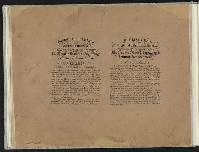 [Advertisements for the printing establishment of A....