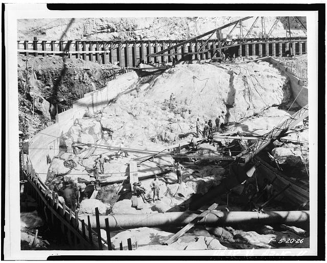 4. VIEW SHOWING EXPOSED BEDROCK AT HORSE MESA. CONCRETE...