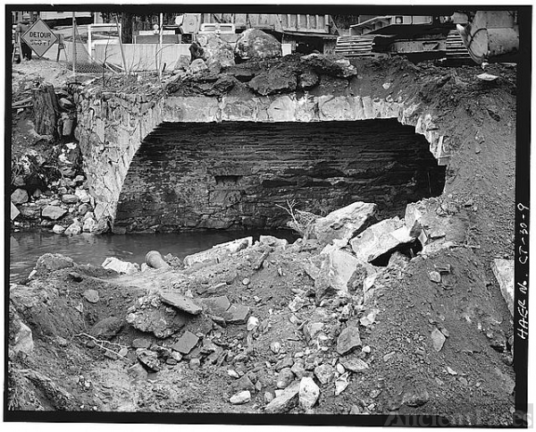 9. VIEW OF ARCH SECTION EXPOSED DURING DEMOLITION,...