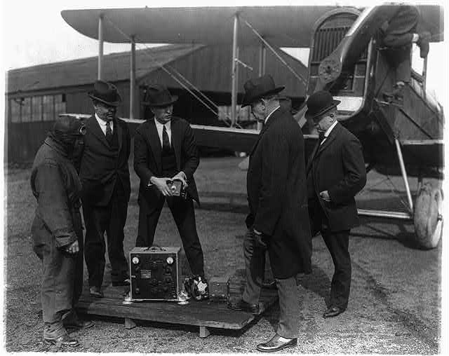 Postmaster General Work and his assistants inspecting the...