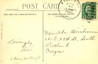 Postcard to Ada Brinkman, 1920