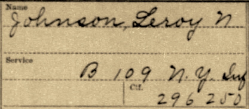 Leroy N. Johnson service record