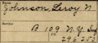 Leroy N. Johnson service record