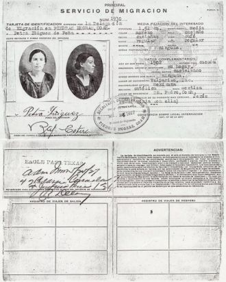 Petra Pena (Yniguez), 1st Visa