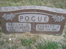 EVERETT JOHN POGUE & BEULAH ELIZABETH ROBERTS--grave stone