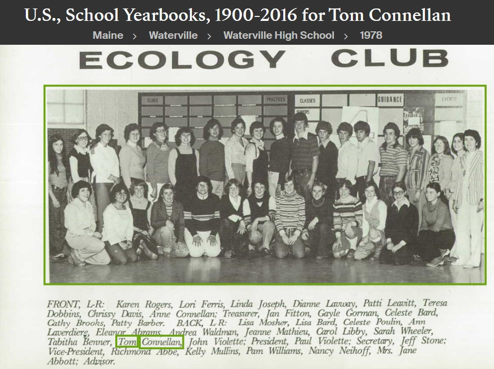 Thomas Michael "Slo" Connellan--U.S., School Yearbooks, 1900-2016(1978)Ecology
