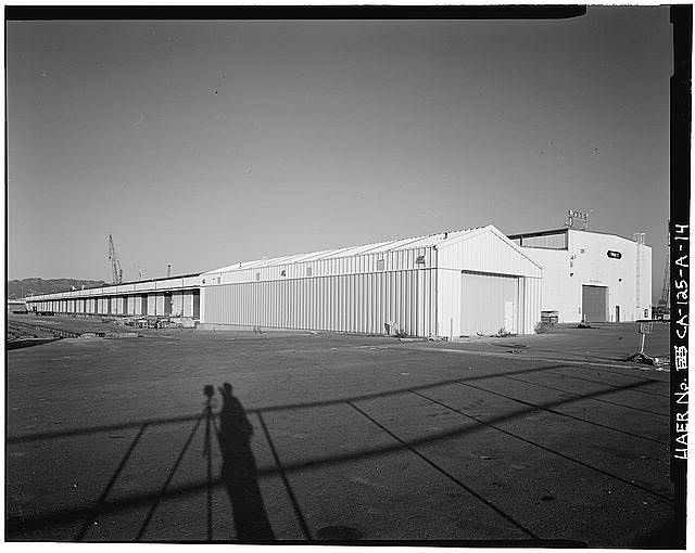 14. GENERAL OBLIQUE VIEW OF WEST CORNER OF SHED,...