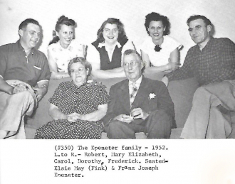 1952 - The Epeneter Family from the Sanger side of my family (My Dad's Mother was Elizabeth Sanger Johnson