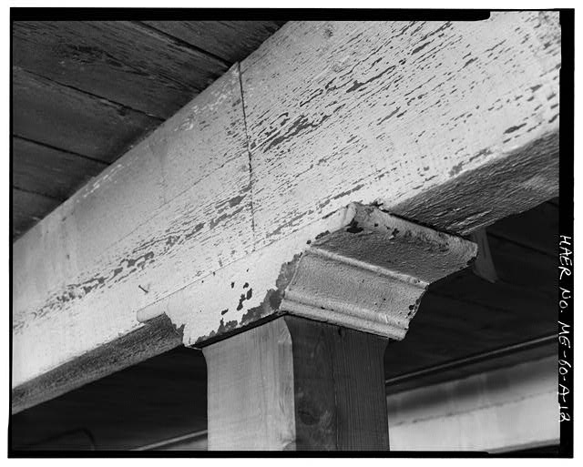 12. VIEW FIRST FLOOR, METAL COLUMN BASE, NORTHWEST -...