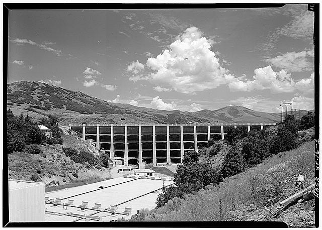 1. General view of downstream side of dam from south. -...