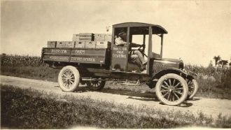 Francis L. Kerr and potato truck, 1920