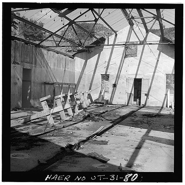 80. VIEW OF WEST WALL OF DRESSING AREA IN BATHHOUSE -...