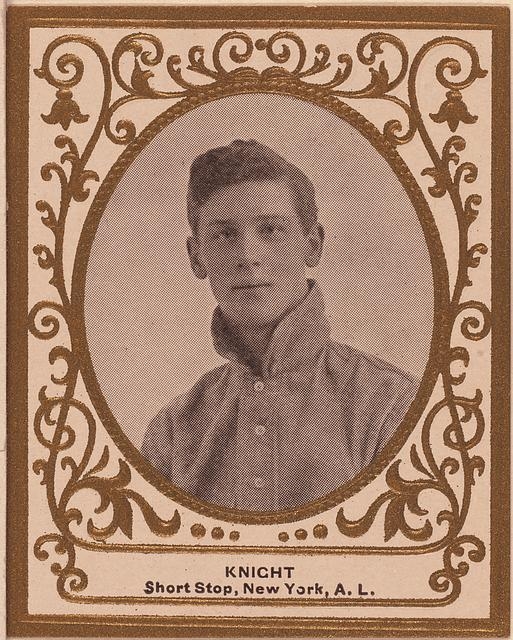 [John Knight, New York Highlanders, baseball card portrait]