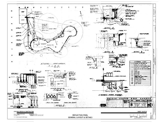 Reflection Pool General Layout & Details - Kaiser Center,...