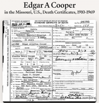 Edgar Allmitus Cooper death certificate 