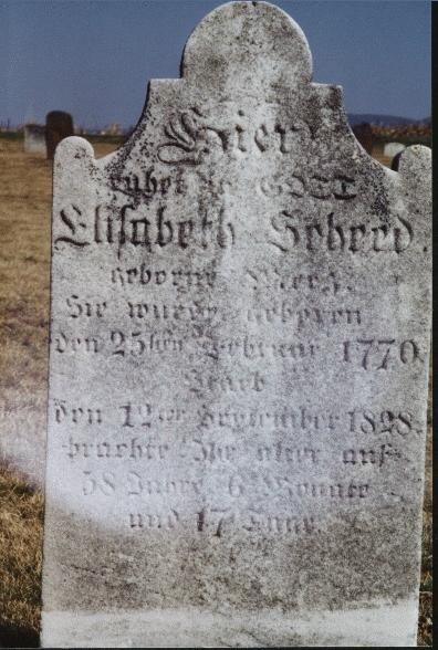Elizabeth (Mertz) Shade gravestone