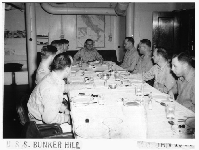 USS Bunker Hill CV-17 Ward Room 1944