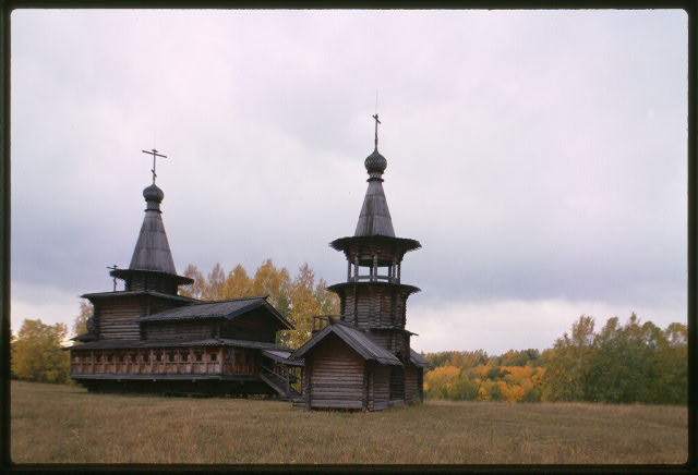 Log Church of the Savior and bell tower (1700), northwest...