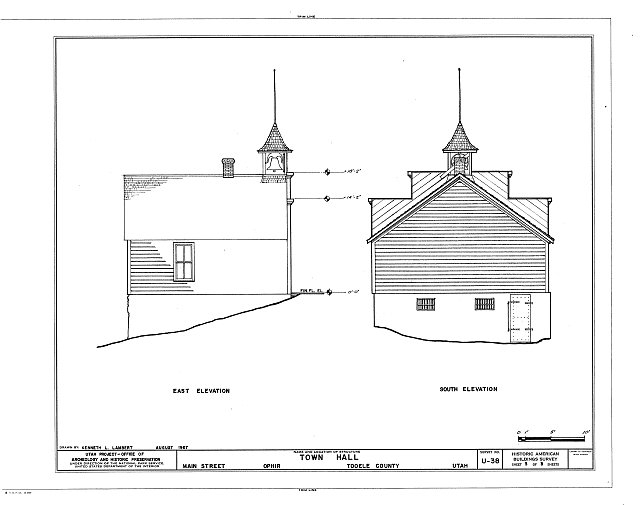HABS UTAH,23-OPHIR,1- (sheet 3 of 3) - Town Hall, 43 Main...