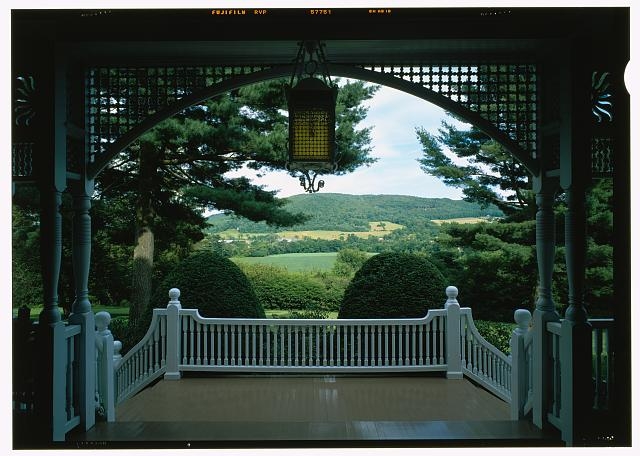 51. View from the east entry door of the mansion across...
