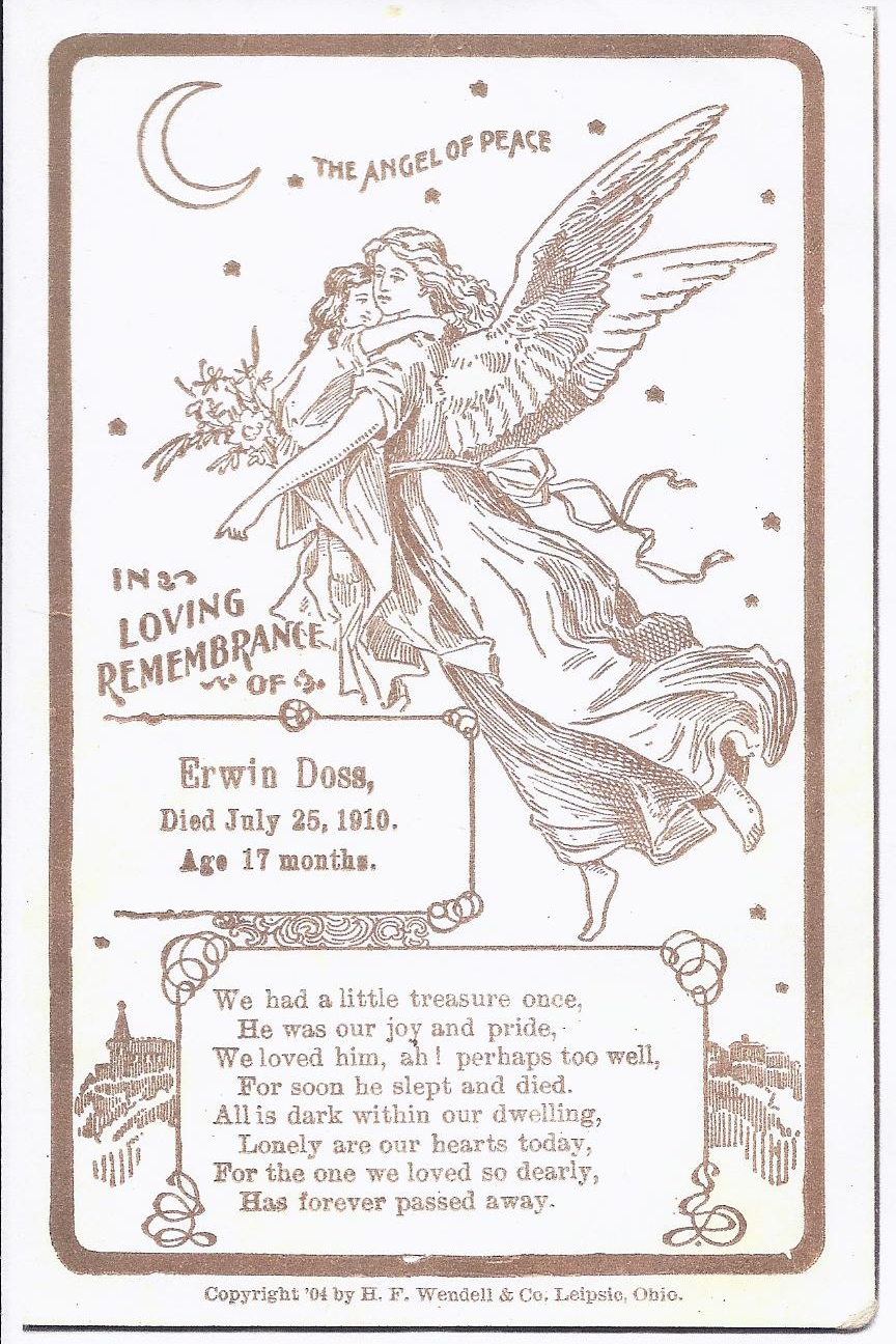 Irwin Pettigrew Doss funeral card