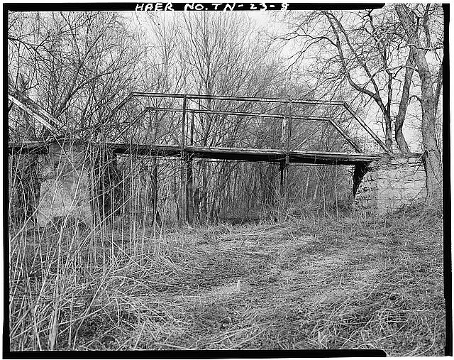 8. VIEW OF LOW STEEL TRUSS ON EAST END WITH MASONRY...