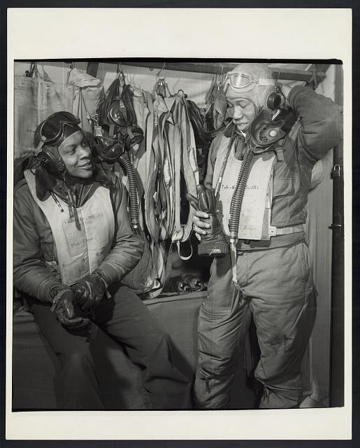 [Members of the 332nd Fighter Group in Ramitelli, Italy,...