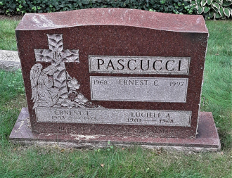 Ernest Pascucci & wife Lucy Pascucci/Consentino & Son Ernest Gravestone 
