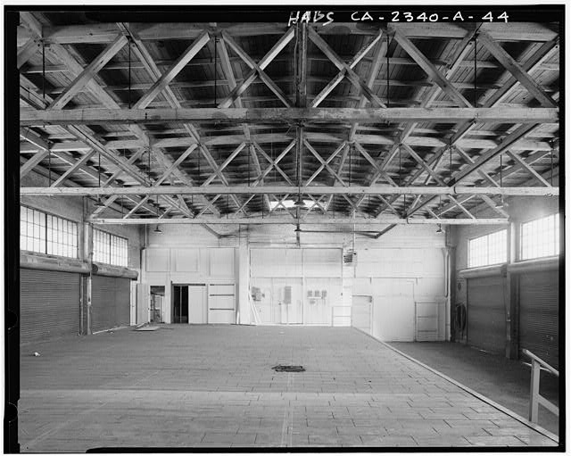 Interior of loading dock. Main floor, looking west. View...