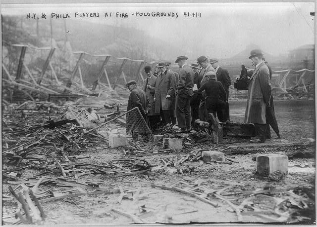 Baseball Parks - N.Y. and Phila. players at site of fire...