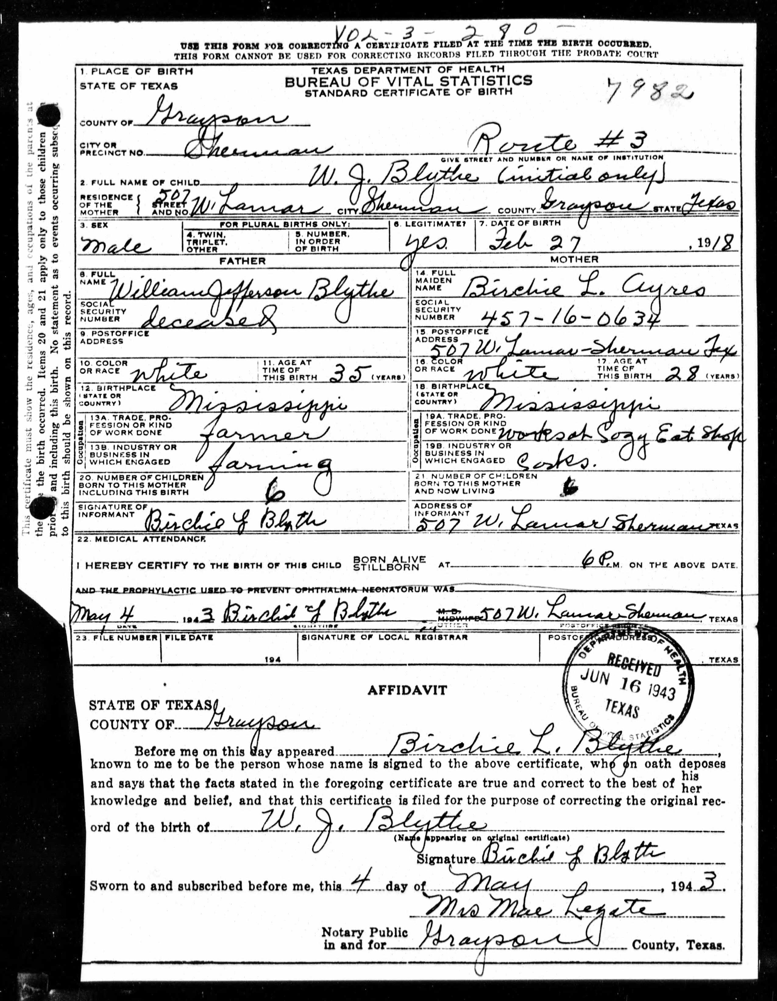 William Jefferson Blythe, II