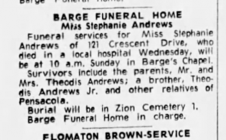 Miss Stephanie Andrews Obituary