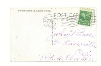 1949 Postcard to John Pilatti, CA