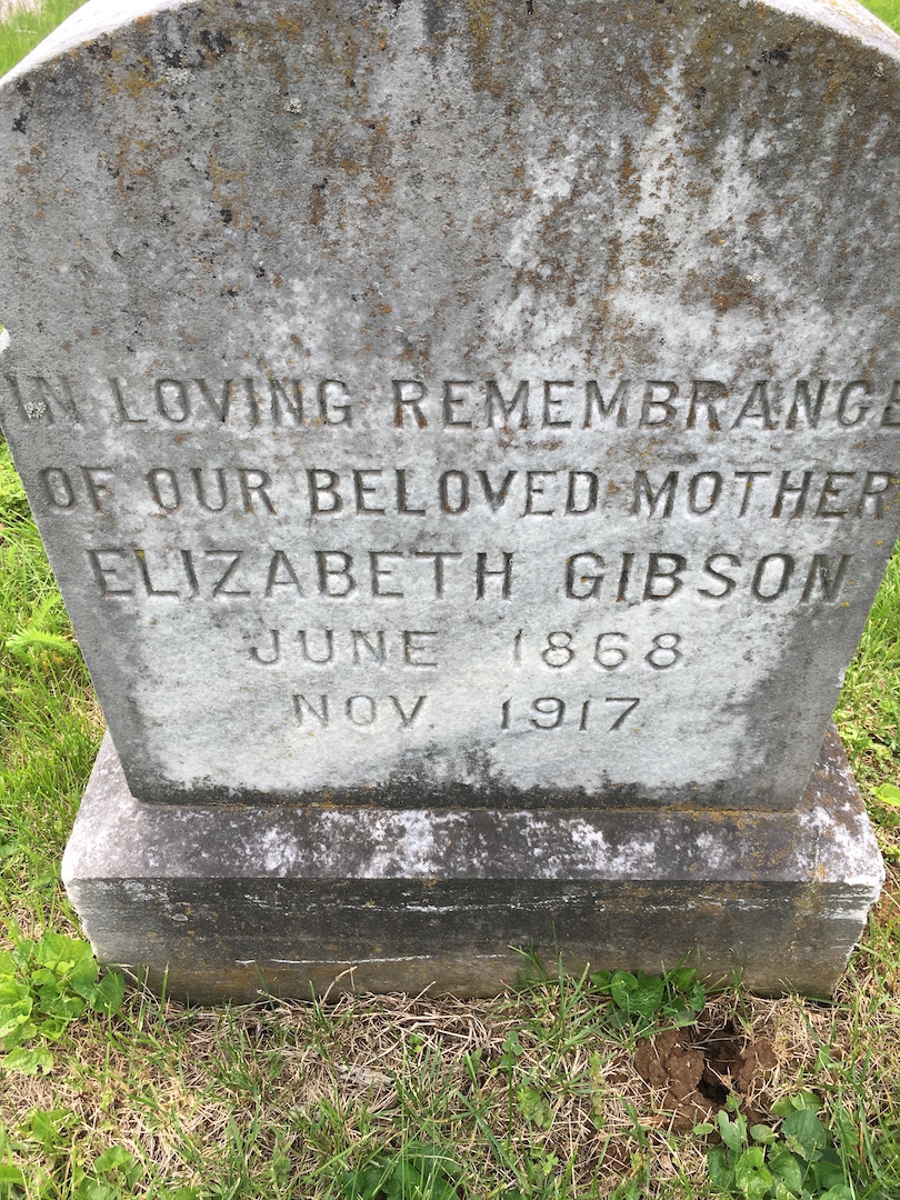 Grave of Elizabeth Gibson