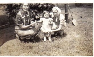 Unknown grandmothers with grandchild