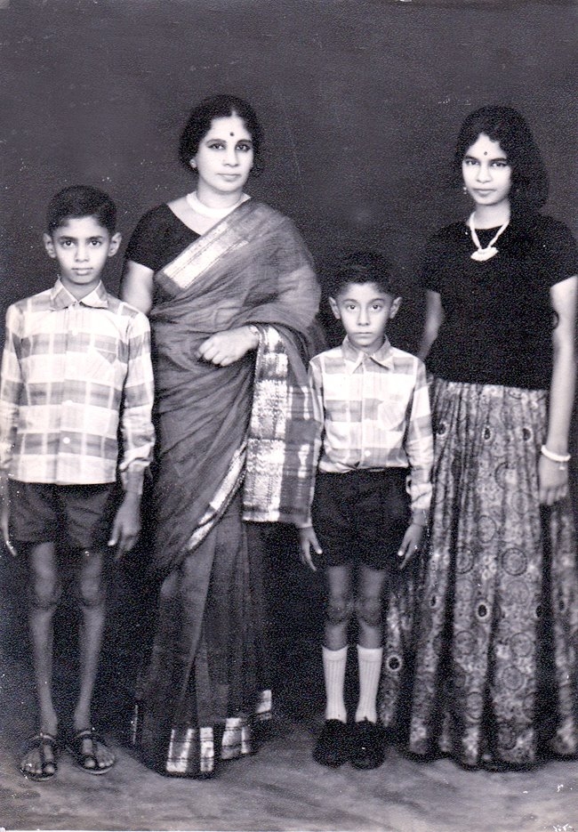 Leela Moni Nair with her Children