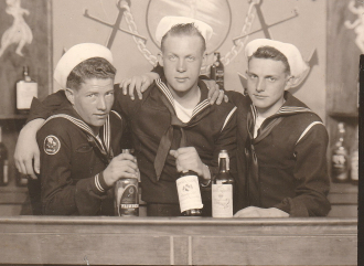 Don W Quam with mates U.S. Navy 1944