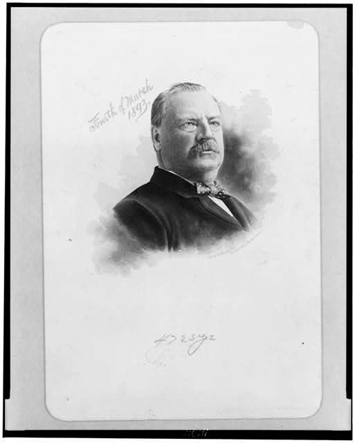[Grover Cleveland, head-and-shoulders portrait, facing...