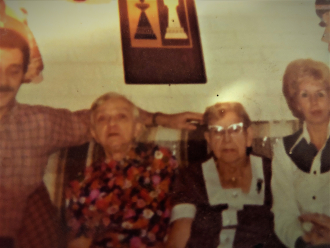Agatha Dosenbach and her sister Margaretta(Scott) Farley and Reily family's around 1974 Oakville  MO