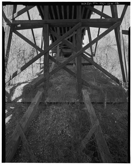 12. Underside and detail of bracing for bent 8, looking...