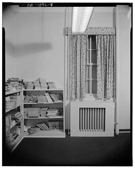 8. INTERIOR VIEW OF WINDOW, BOOKCASE - Chemawa Indian...