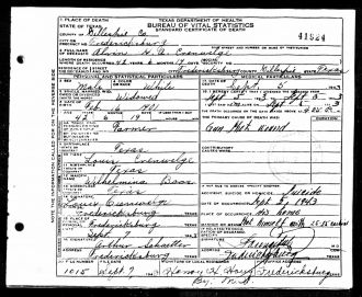 Alvin Herman Albert Crenwelge death certificate