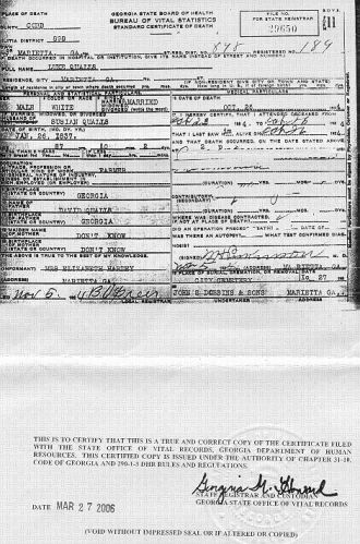 Death Certificate, Luke Qualls