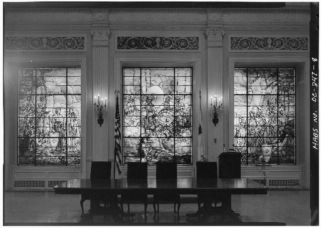 8. INTERIOR, NORTH SIDE, ASSEMBLY ROOM STAINED GLASS -...
